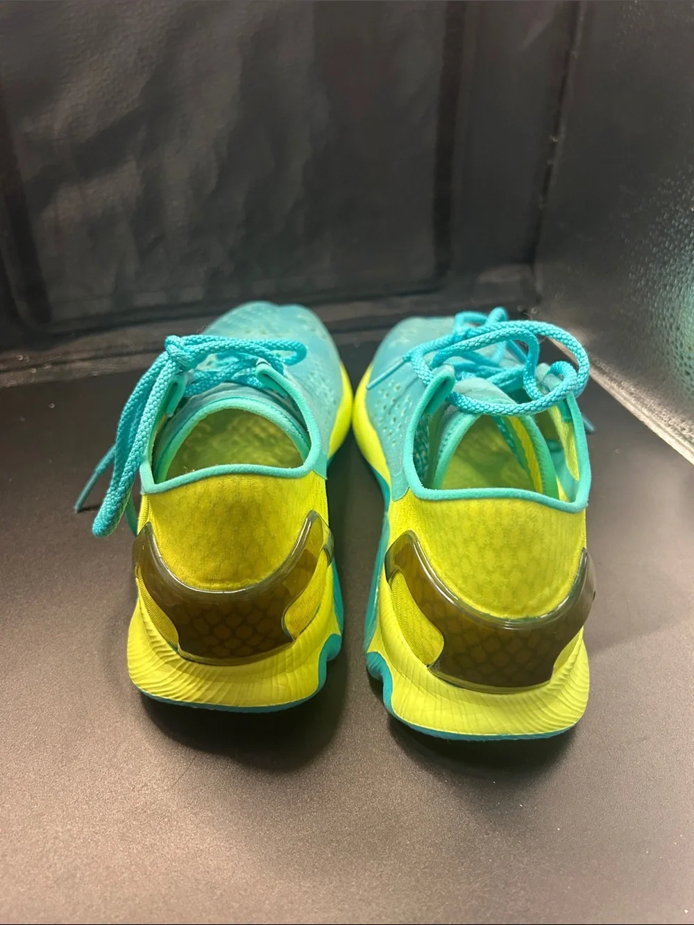 Under Armour Women's Teal Athletic Sneakers with Yellow Highlights